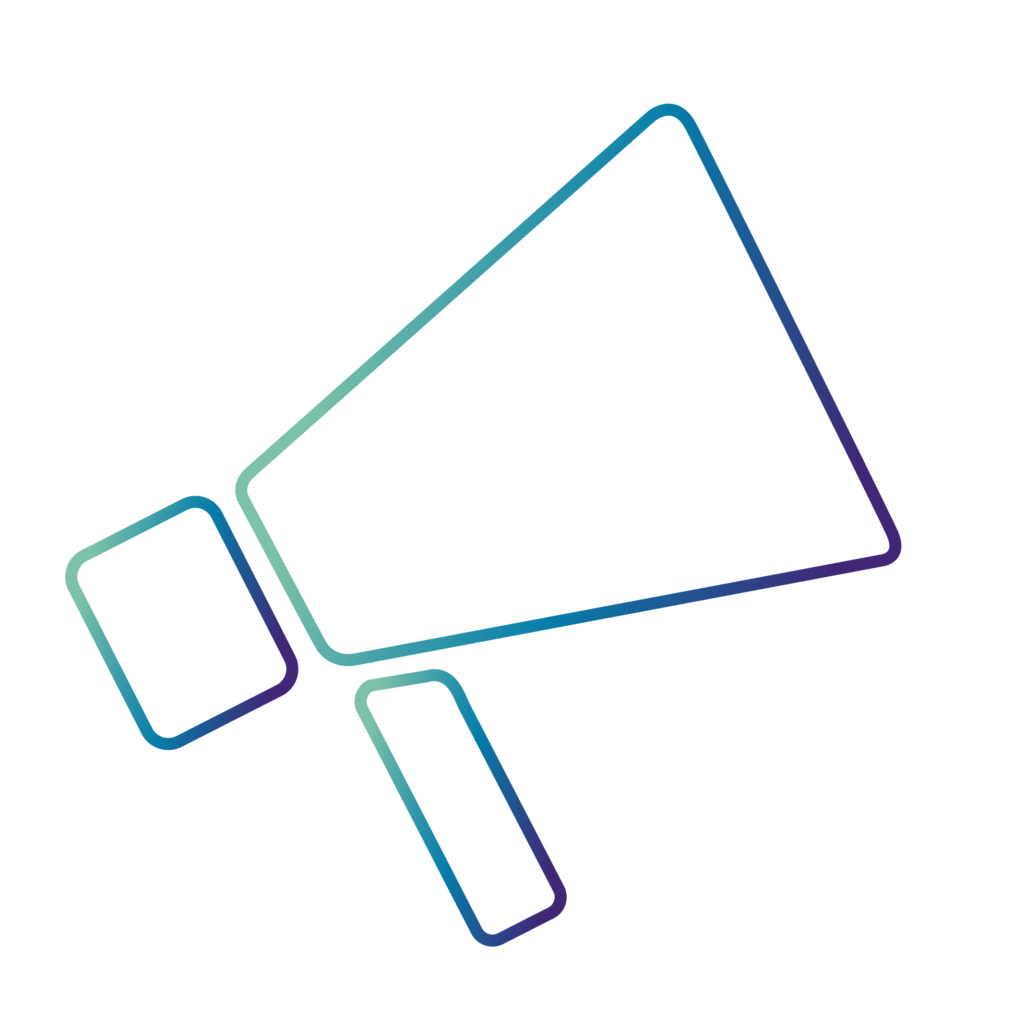 Megaphone illustriert mit Outline